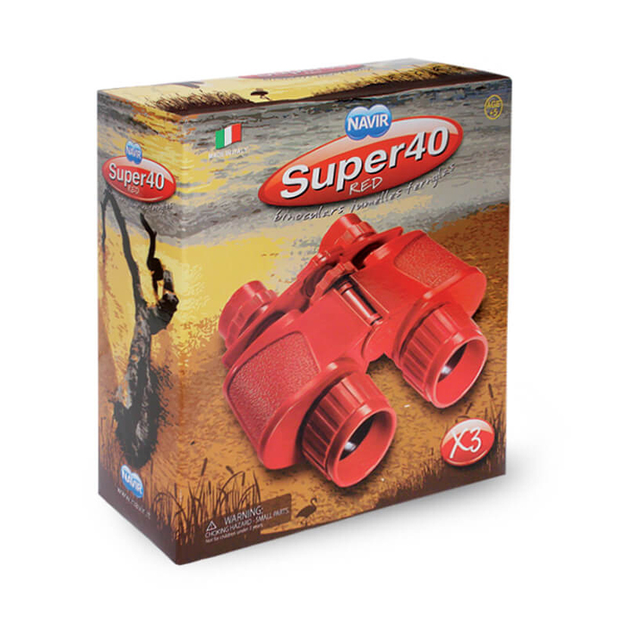 Детски бинокъл с калъф NAVIR Super 40/червен/