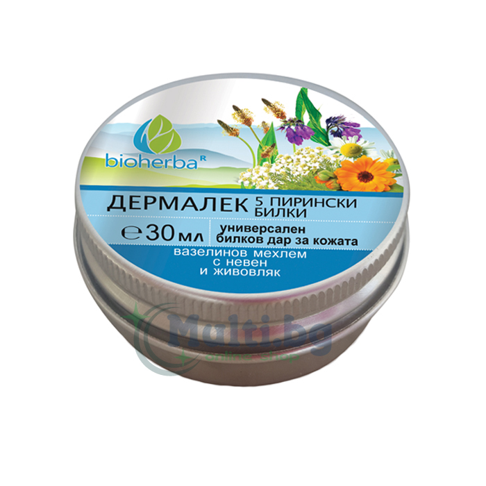 Универсален мехлем Дермалек с 5 пирински билки 30ml